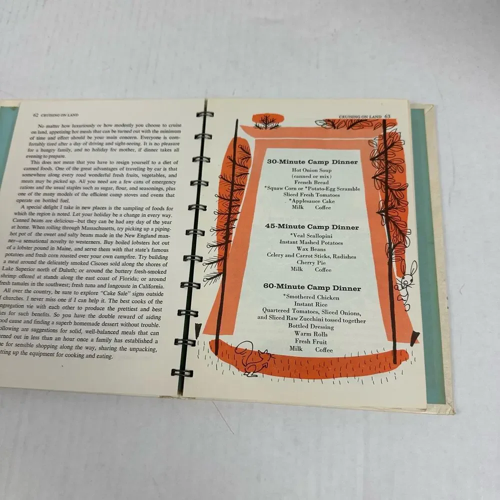 Betty Crocker's Outdoor Cook Book Golden Press 1961 Spiral Bound Cookbook